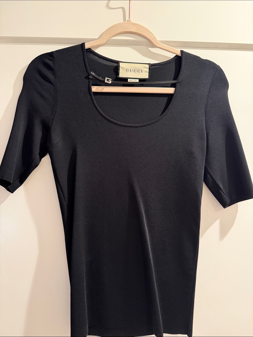 Gucci Black Scoop Neck Short Sleeve Tee